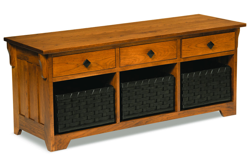 Lattice Weave Drawer Bench