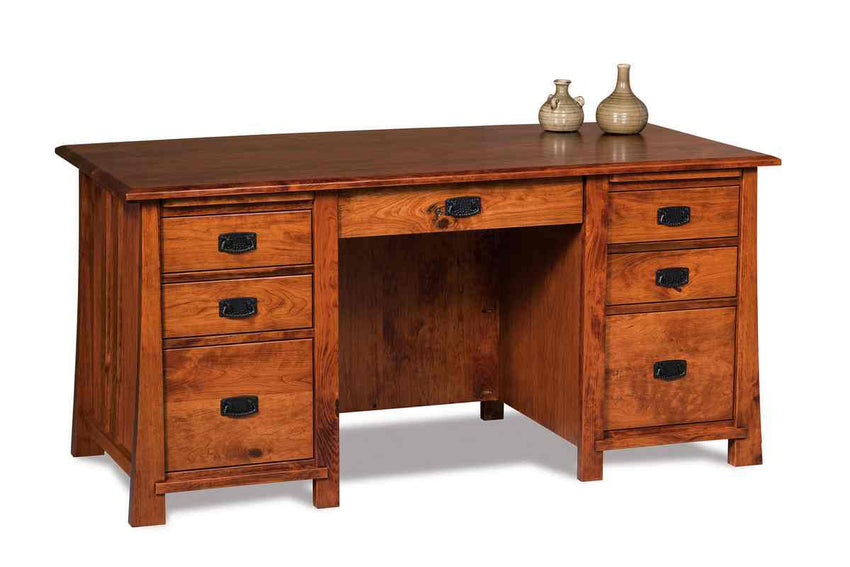 Grant 7 drawer desk w/finished backside