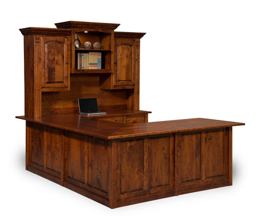 Victorian 10 drawer U desk w/Hutch Top