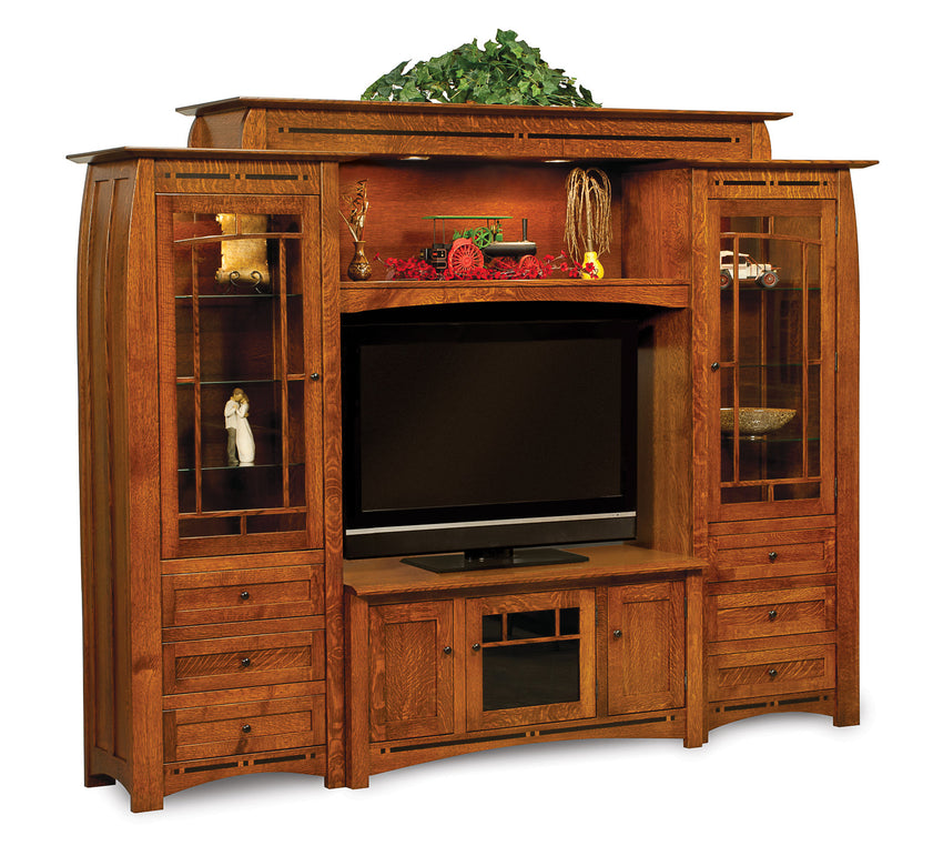 Boulder Creek Wall Unit w/Adj. Bridge for wide screen TV’s 6pc.