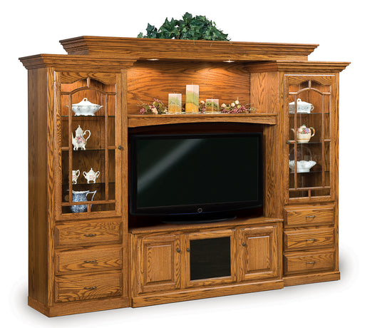 Hoosier Heritage Wall Unit w/Adj. Bridge for wide screen TV’s 6pc.