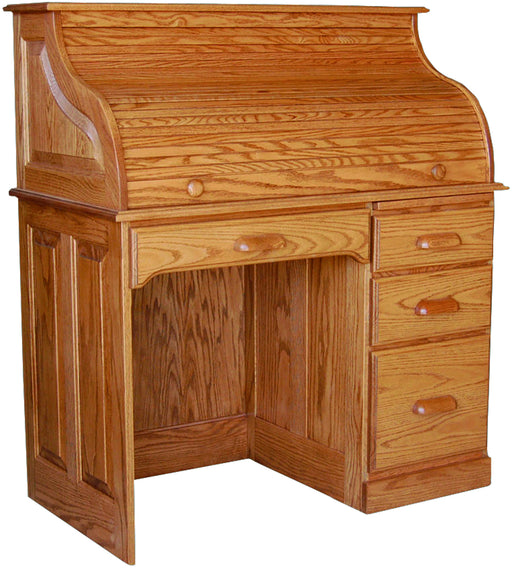 Heirloom 42" Single Pedestal Rolltop Desk with Flat Sides