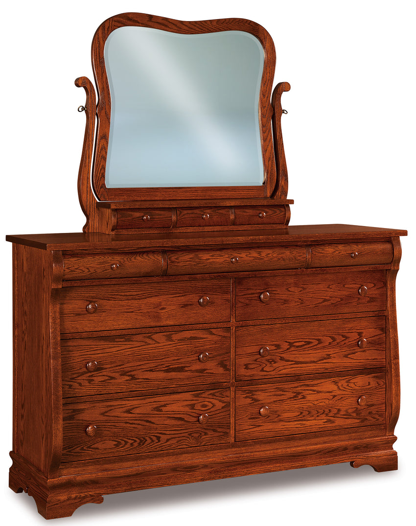 Chippewa Sleigh Swinging Mirror with 3 Drawers