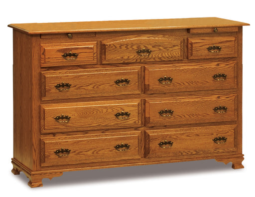 Hoosier Heritage 9 Drawer Dresser w/Arch Drawer, 2 Jewelry Drawers