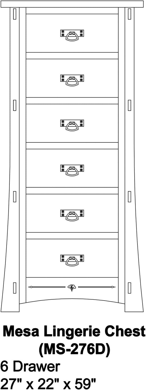 Mesa 6 Drawer Lingerie Chest