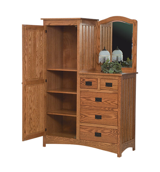 Schwartz Mission Single L-Dresser, 5 Drawers, 1 Doors