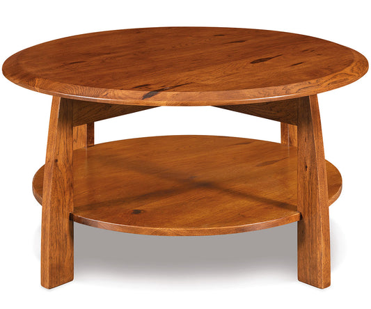 Boulder Creek Round Coffee Table w/shelf