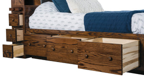 Bookcase drawer headboard bed