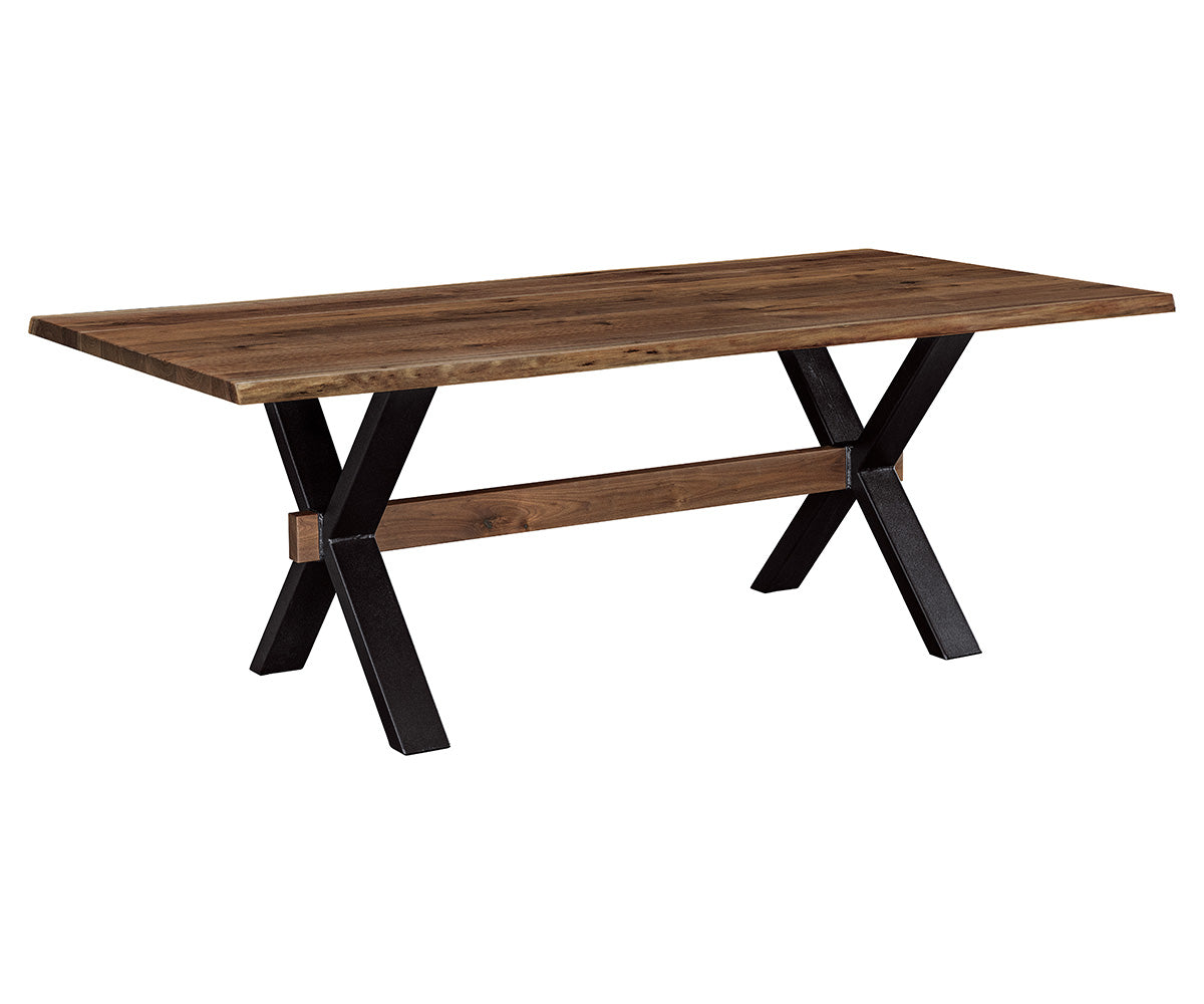 Live Edge Rough Sawn Trestle Table