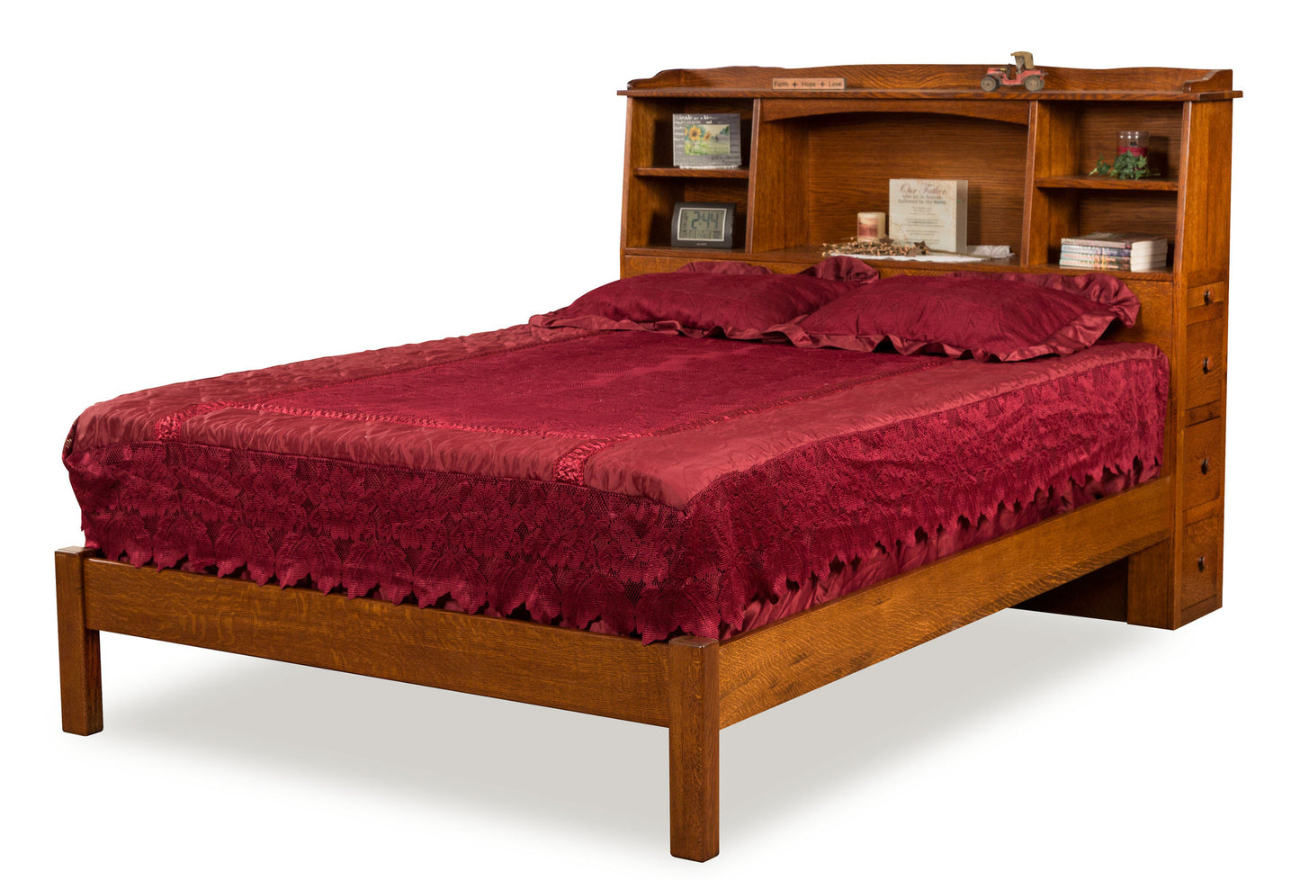 Bookcase drawer headboard bed