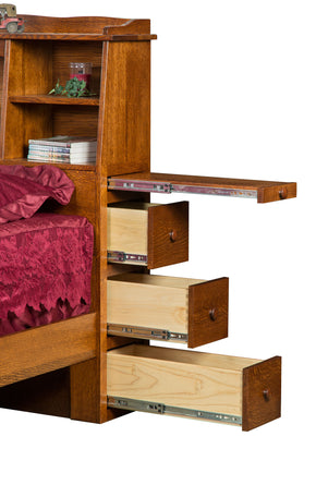 Drawer bookcase headboard bed