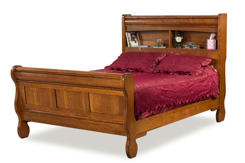 Old Classic Sleigh Bookcase Bed (INT)