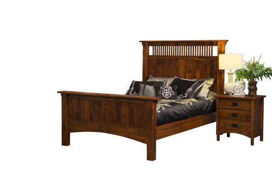 Arts & Crafts Spindle Panel Bed