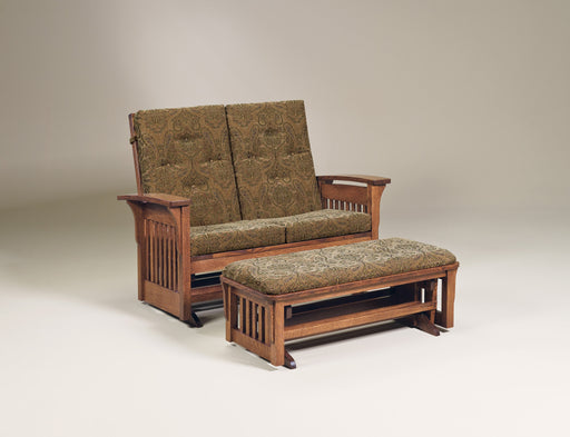 Bow Arm Slat Loveseat Glider