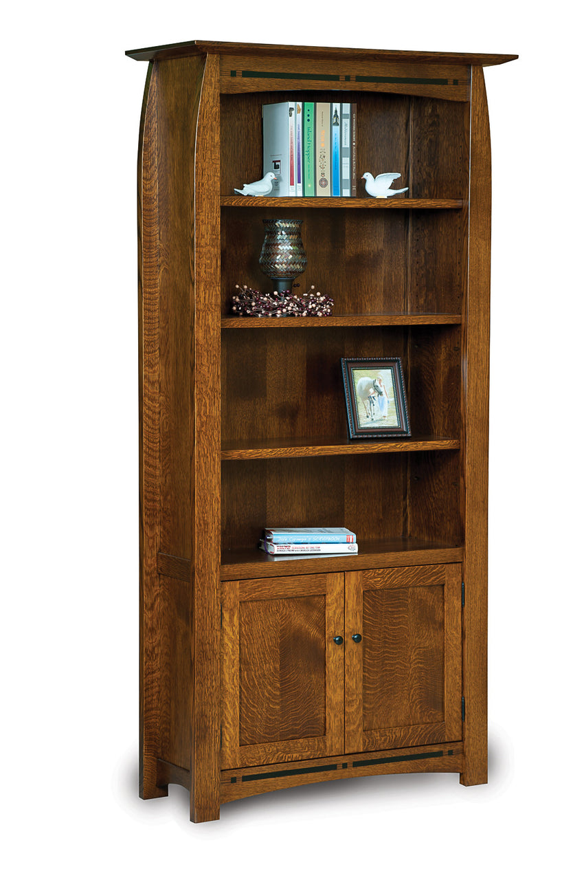 Boulder Creek 4 shelf, 2 door bookcase