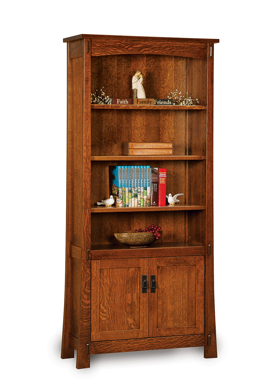 Modesto 4 shelf, 2 door bookcase