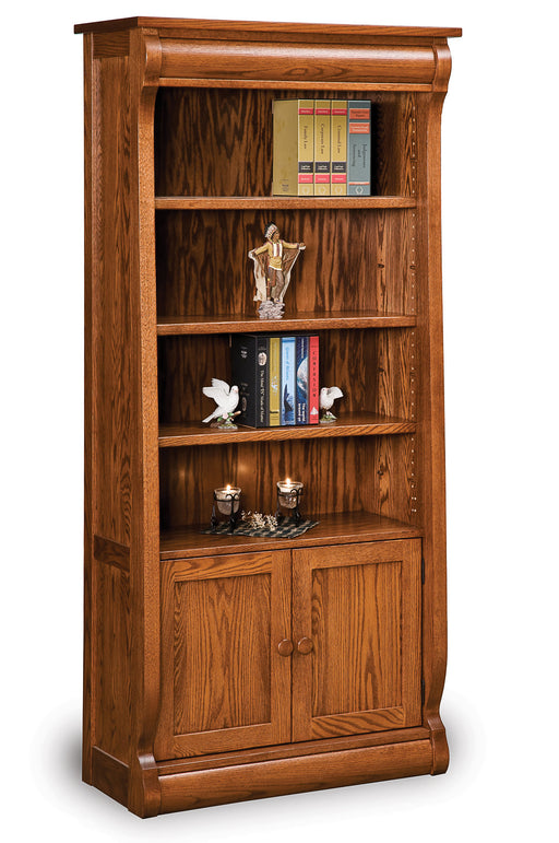 Old Classic Sleigh 4 shelf, 2 door bookcase