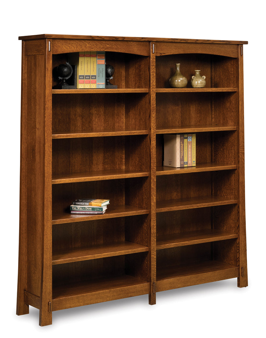 Modesto 10 shelf double bookcase