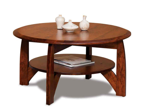 Boulder Creek Round Coffee Table w/shelf