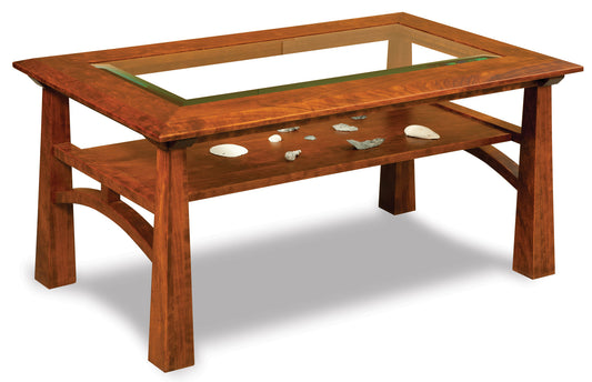 Artesa Glass Top Coffee Table w/Shelf