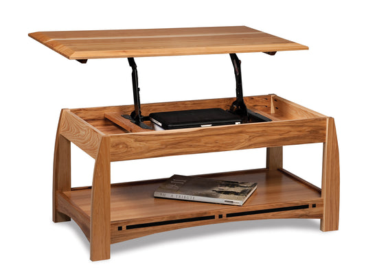 Boulder Creek Open Lift Top Coffee Table w/Counter Weight
