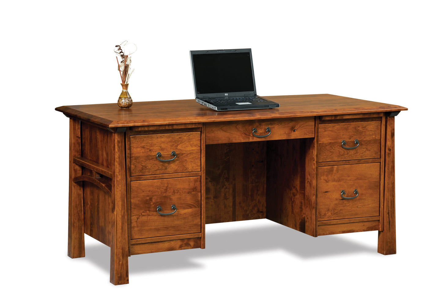 Artesa 5 drawer desk w/unfinished backside