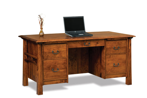 Artesa 5 drawer desk w/unfinished backside