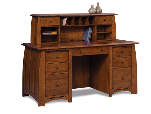 Boulder Creek 7 drawer desk w/2 Drawer Desk Topper