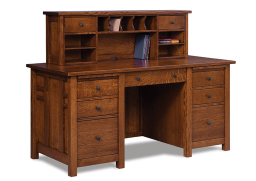 Kascade 7 drawer desk w/2 Drawer Desk Topper