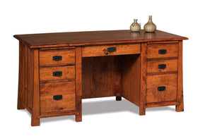 Grant 7 drawer desk w/finished backside