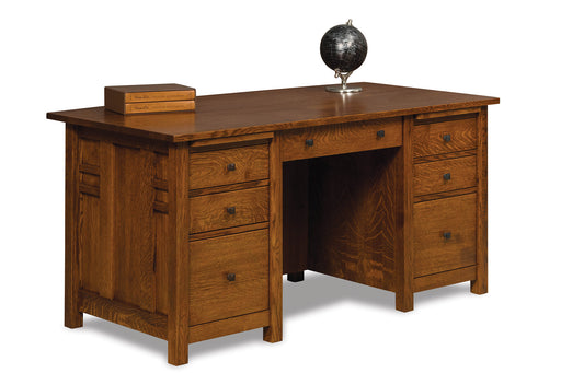 Kascade 7 drawer desk w/unfinished backside