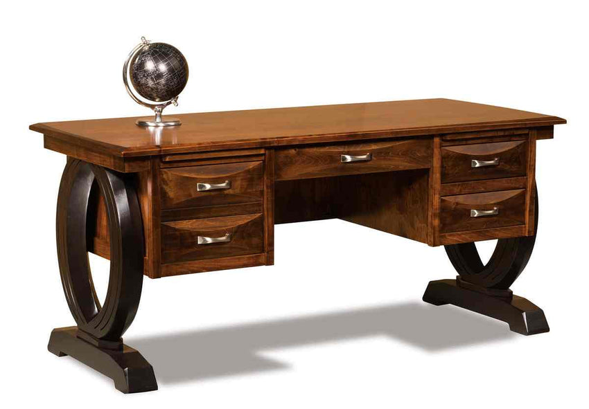 Saratoga 5 drawer desk w/unfinished backside