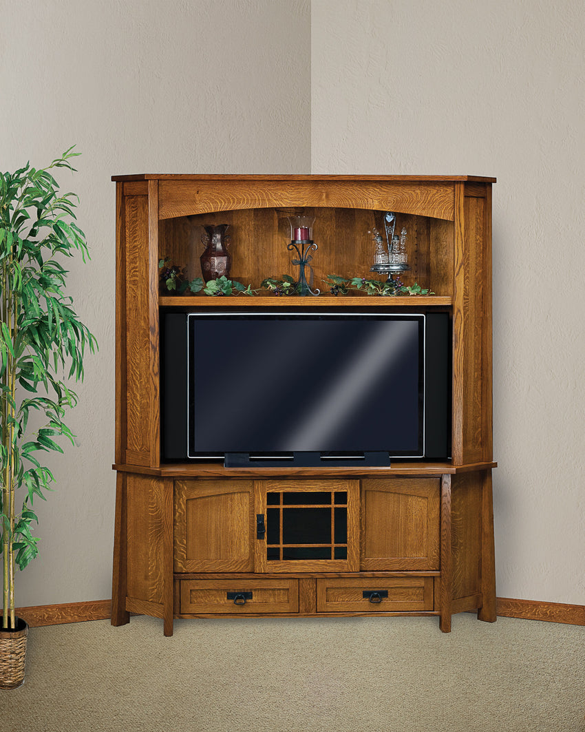 Modesto 3 door, 2 drawer,  2 pc. Corner LCD Hutch