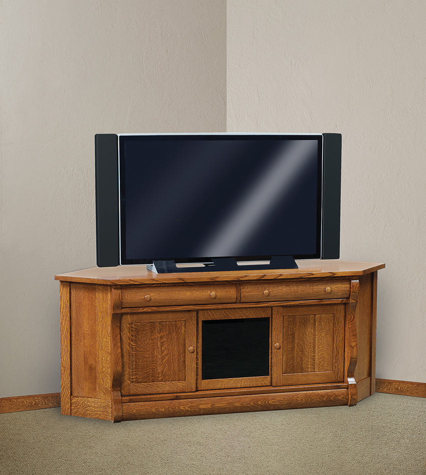 Old Classic Sleigh 3 door, 2 drawer Corner LCD Stand