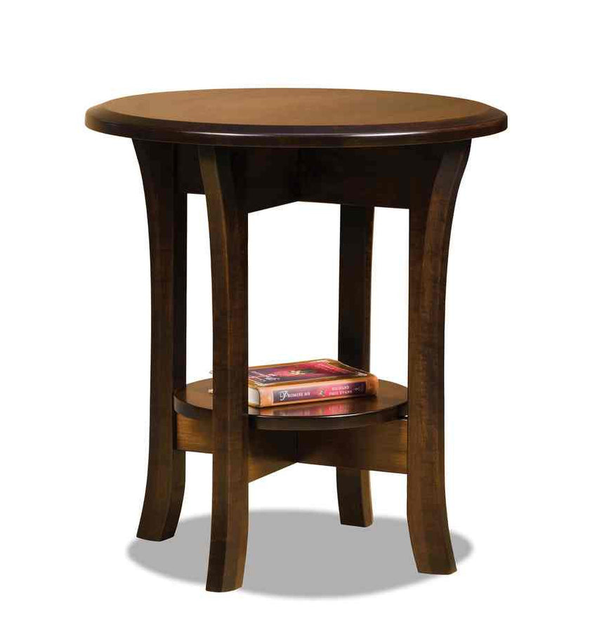 Ensenada Round End Table w/shelf