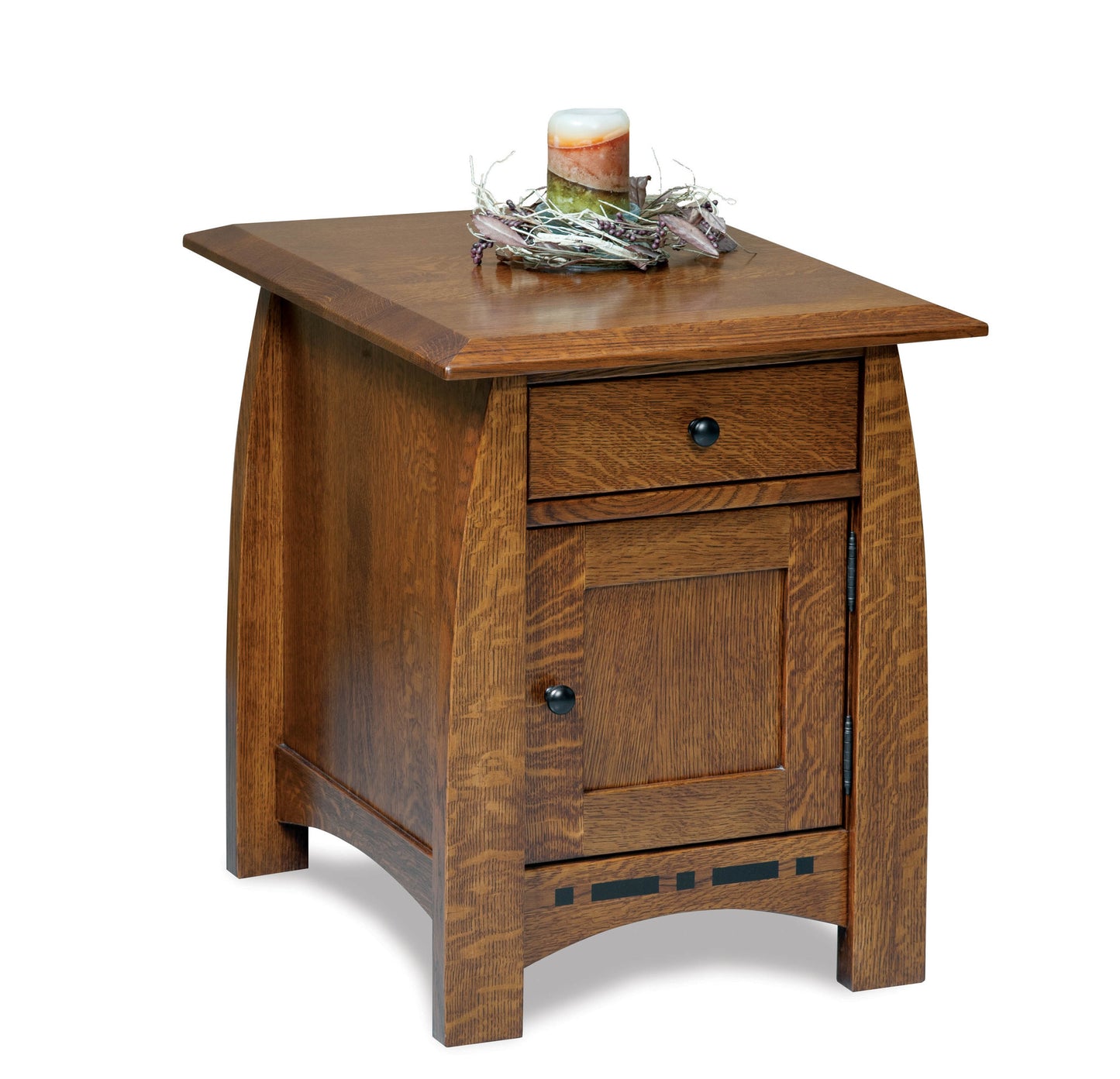 Boulder Creek Enclosed End Table w/Drawer & Door