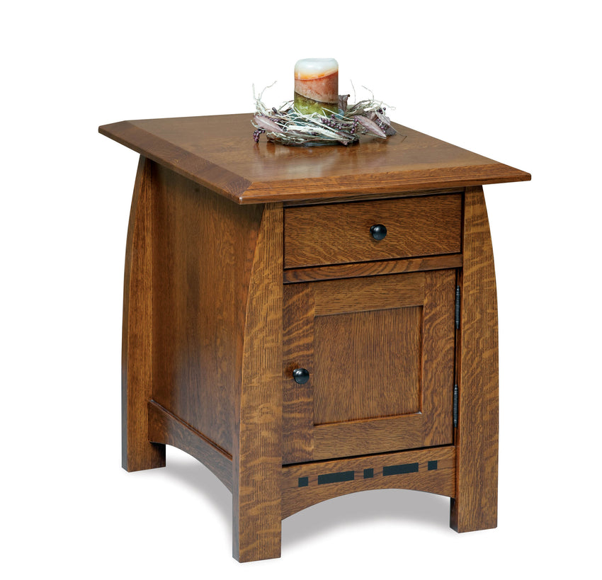 Boulder Creek Enclosed End Table w/Drawer & Door