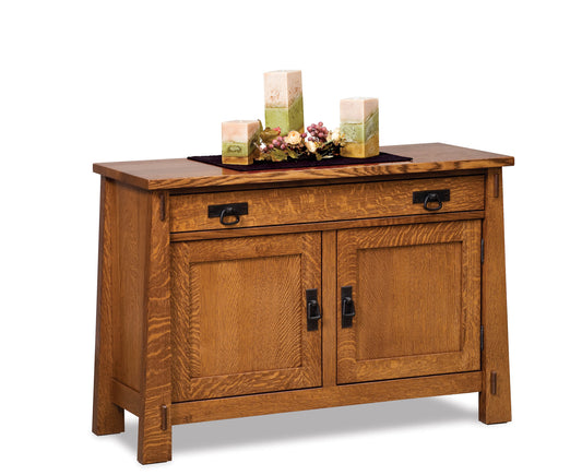 Modesto Enclosed Sofa Table w/Drawer, Doors & Shelf