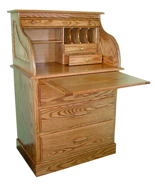 Traditional 30" Full Pedestal Rolltop Desk