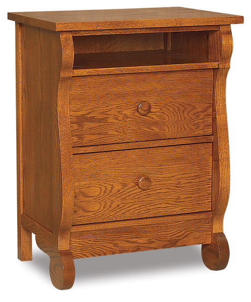 Old Classic Sleigh 2 Drawer Nightstand with Opening