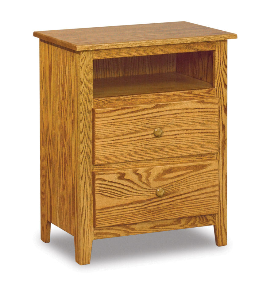 Shaker 2 Drawer Nightstand with Opening