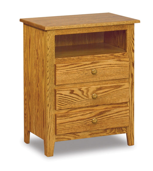Shaker 3 Drawer Nightstand with Opening
