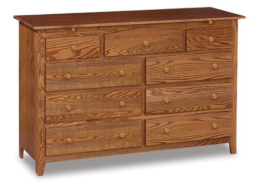 Shaker 9 Drawer Dresser w/Arch Drawer, 2 Jewelry Drawers