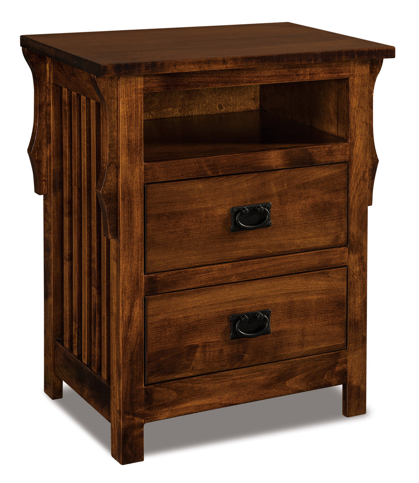 Stick Mission 2 Drawer Nightstand w/Opening