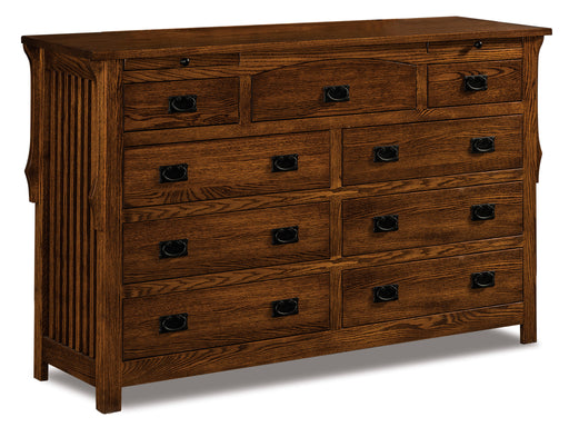 Stick Mission 9 Drawer Dresser w/Arch Drawer, 2 Jewelry Drawers