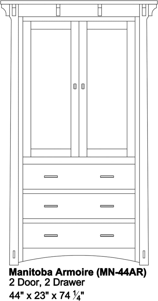 Manitoba Armoire, 2 Door, 3 drawer
