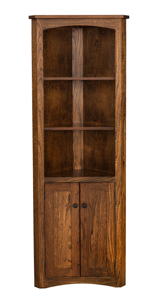 Mission Corner Bookcase with Doors