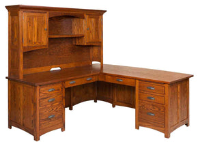 oakwood 8 drawer L desk