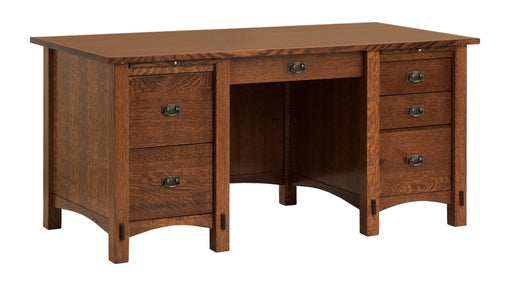 Springhill Desk with Pencil Drawer and 1 File Drawer and 2 Small Drawers on Right, w/o Topper