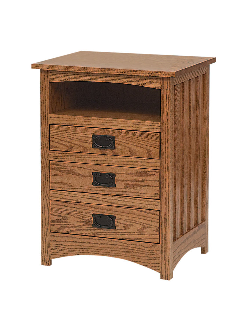 Schwartz Mission Nightstand, 3 Drawers with Opening